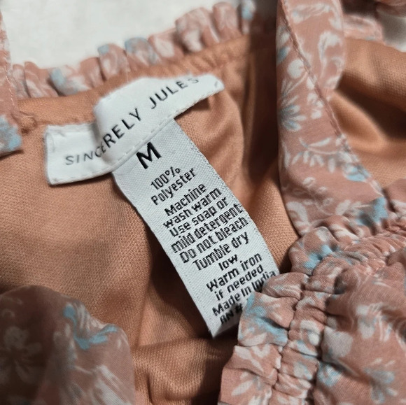 Sincerely Jules Tiered Floral Peasant Maxi Dress, Tie Straps, Ruffles, EUC! - Picture 3 of 7